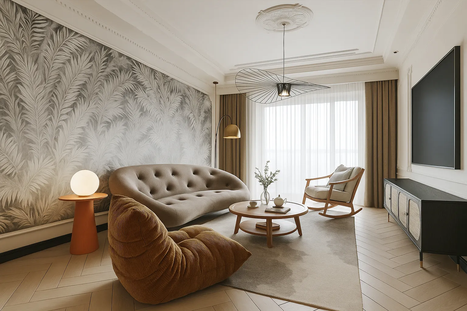 Cozy Contemporary Living Room with Soft Earth Tones